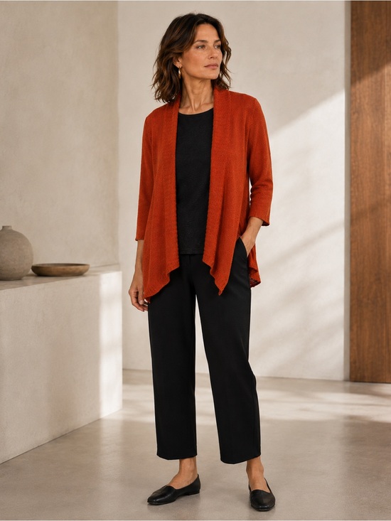 Eileen Fisher Sweaters - EILEEN FISHER PETITE CARDI 3/4 SLEEVE FALL ORANGE SWEATER CARDIGAN SZ PS